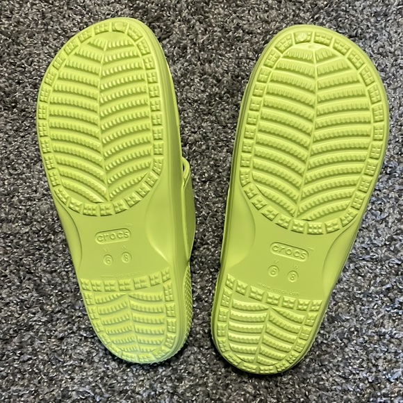 Lime Green Croc Sandals - Picture 2 of 4